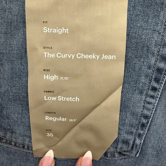 Everlane NWT Curvy Cheeky Straight Leg Jeans High Rise Casual Minimalist Sz 35 - Picture 5 of 10